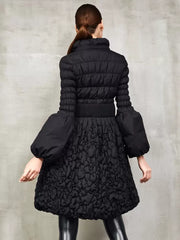 Elegant Medium Stand Collar Duck Down Solid Color Jacket