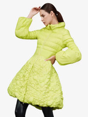 Elegant Medium Stand Collar Duck Down Solid Color Jacket