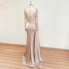 Elegant Mermaid Long Sleeves Evening Night Dress for Women