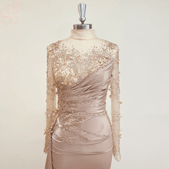 Elegant Mermaid Long Sleeves Evening Night Dress for Women