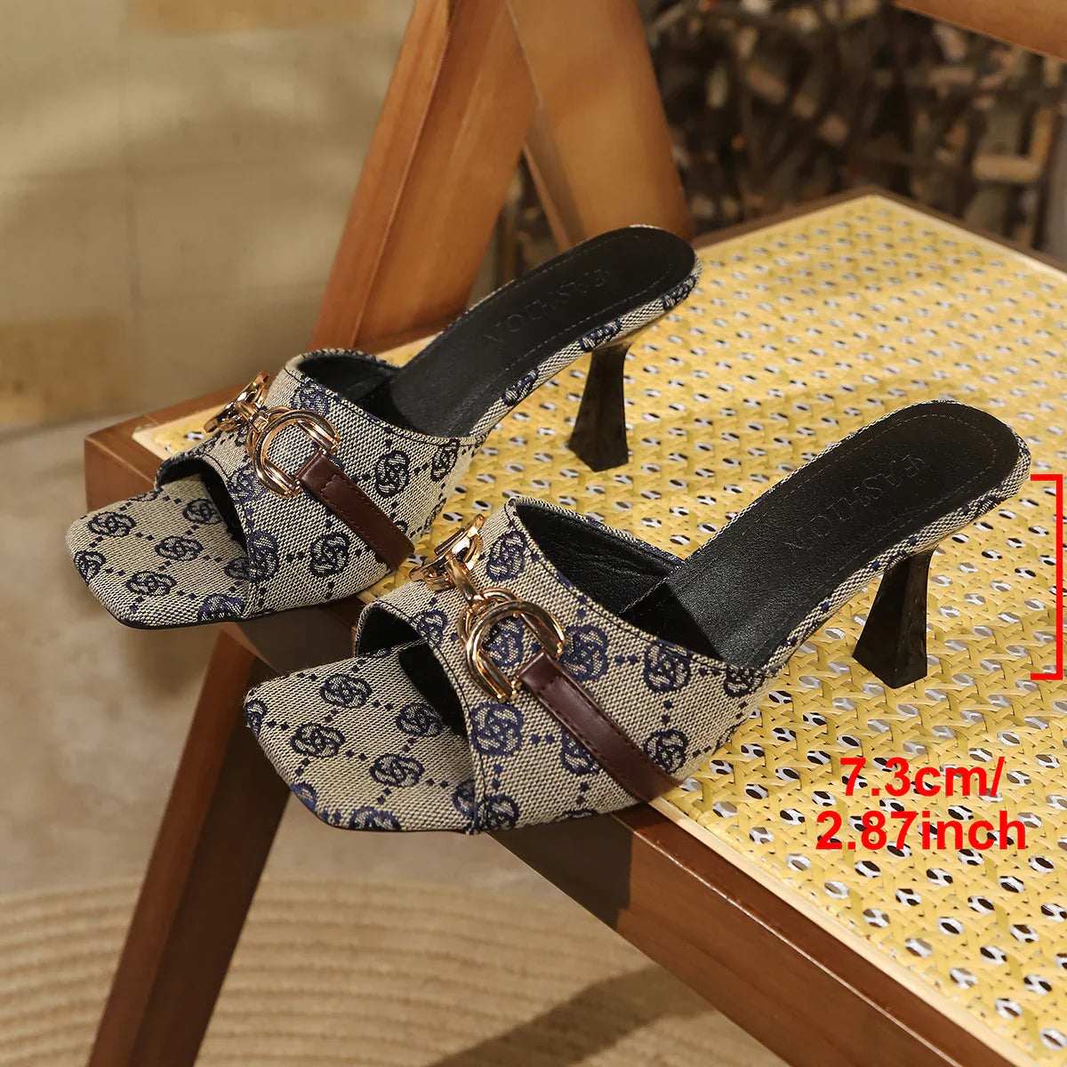 Elegant Metal Buckle High Heel