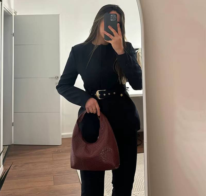 Elegant O-neck Full Sleeves Single Breasted With Belt Top High Waist Wide Leg Pants 2 Piece Set