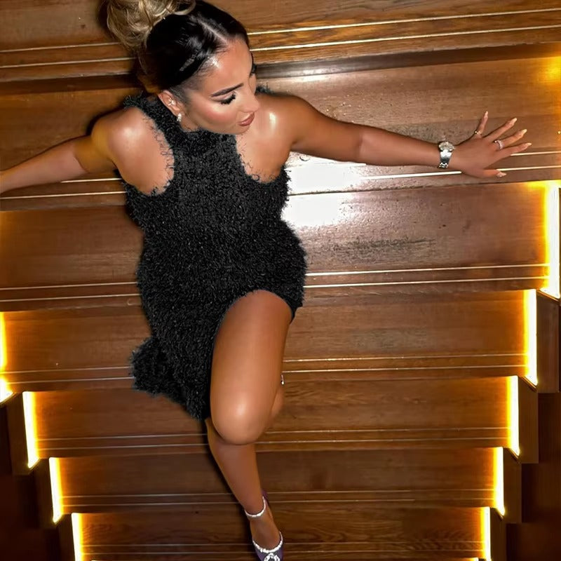 Elegant Off Shoulder High Slit Party Backless Maxi Dress