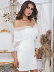 Elegant Off Shoulder Long Sleeve Min Dress