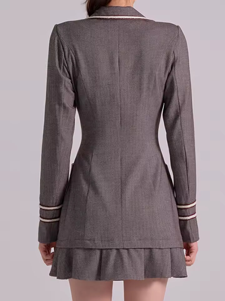 Elegant Office Lady synthetic fiber Formal Long Sleeve Slim Mini Dress