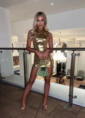 Elegant One Shoulder Irregular Skinny Bodycon Mini Dresses