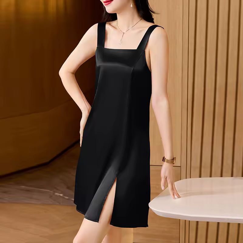 Elegant Split Design Backless Skirt Sleeveless A-line Dress
