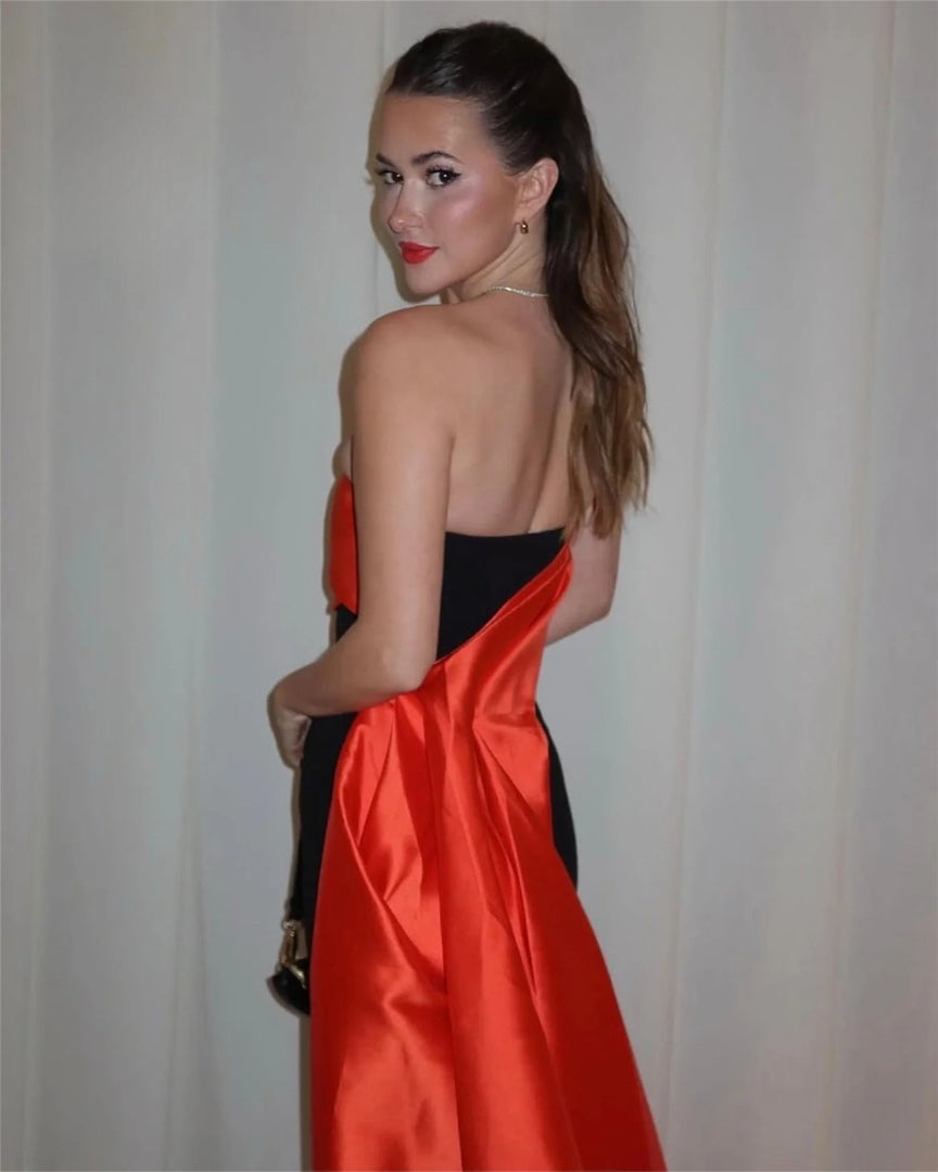 Elegant Party Luxury Customized Vestidos De Strapless Prom Maxi Dresses