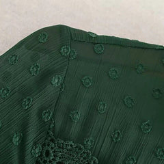 Elegant Pleated Lace Embroidery Stylish Dress