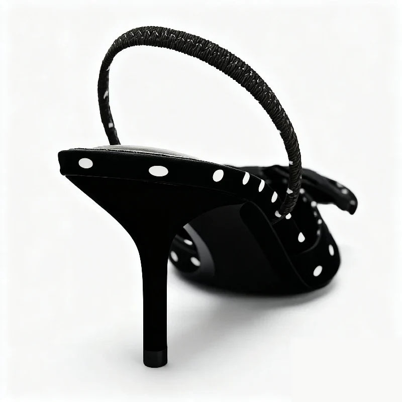 Elegant Polka Dot Designer Pumps Pointed Toe High Heel