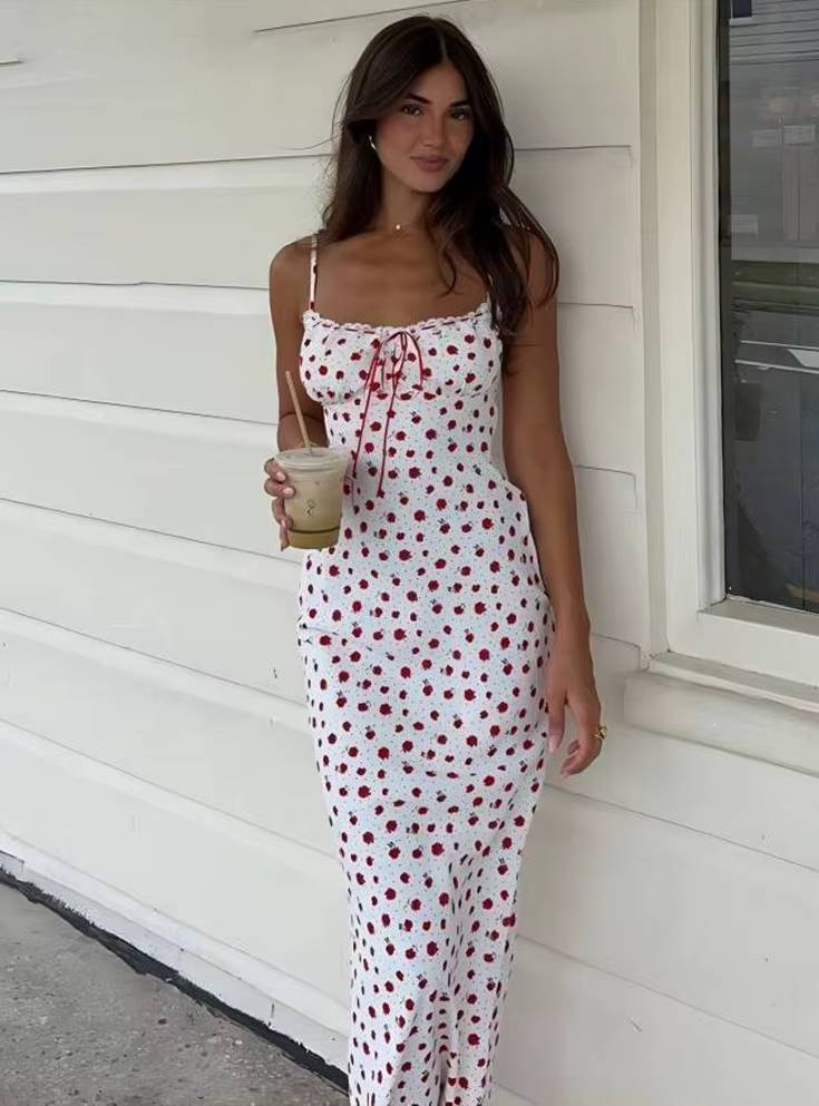 Elegant Printed Trend Hipster Bandage Straight Bodycon Maxi Dress