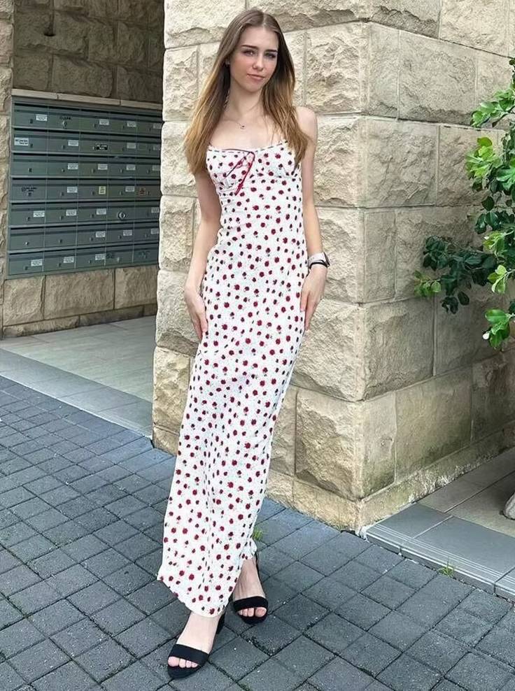 Elegant Printed Trend Hipster Bandage Straight Bodycon Maxi Dress