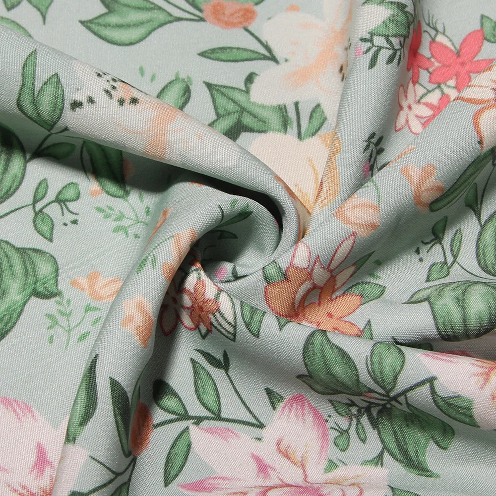 Elegant Printing Corset Dress Knee Length Birthday Party Dresses Casual Holiday Clothing