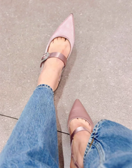 Elegant Satin Chunky Heel