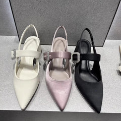 Elegant Satin Chunky Heel
