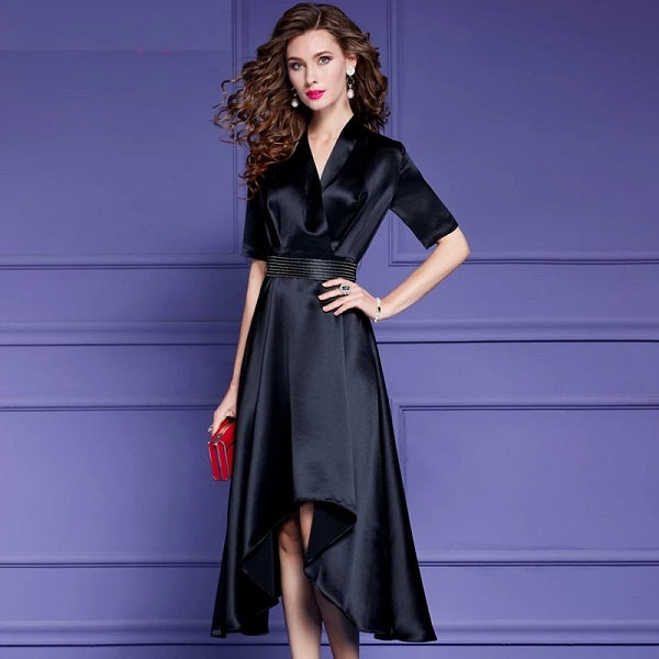 Elegant Satin High Quality Cocktail Party Vintage Dress