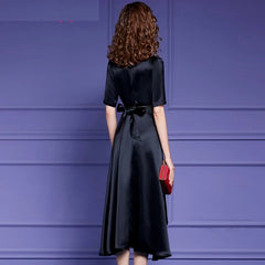 Elegant Satin High Quality Cocktail Party Vintage Dress