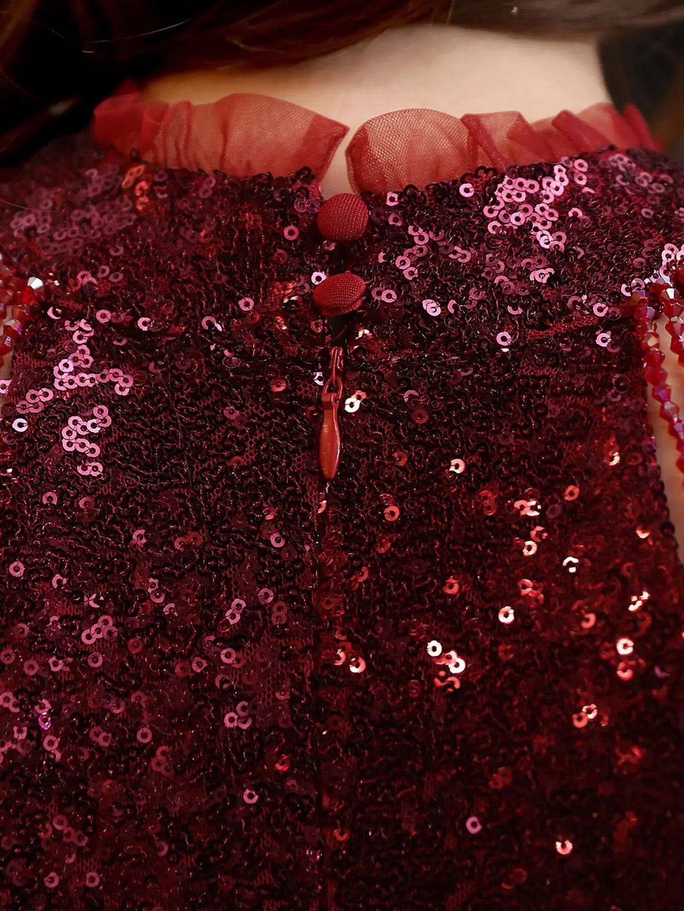 Elegant Sequin Medium Stretch Birthday Prom Long Maxi Dress