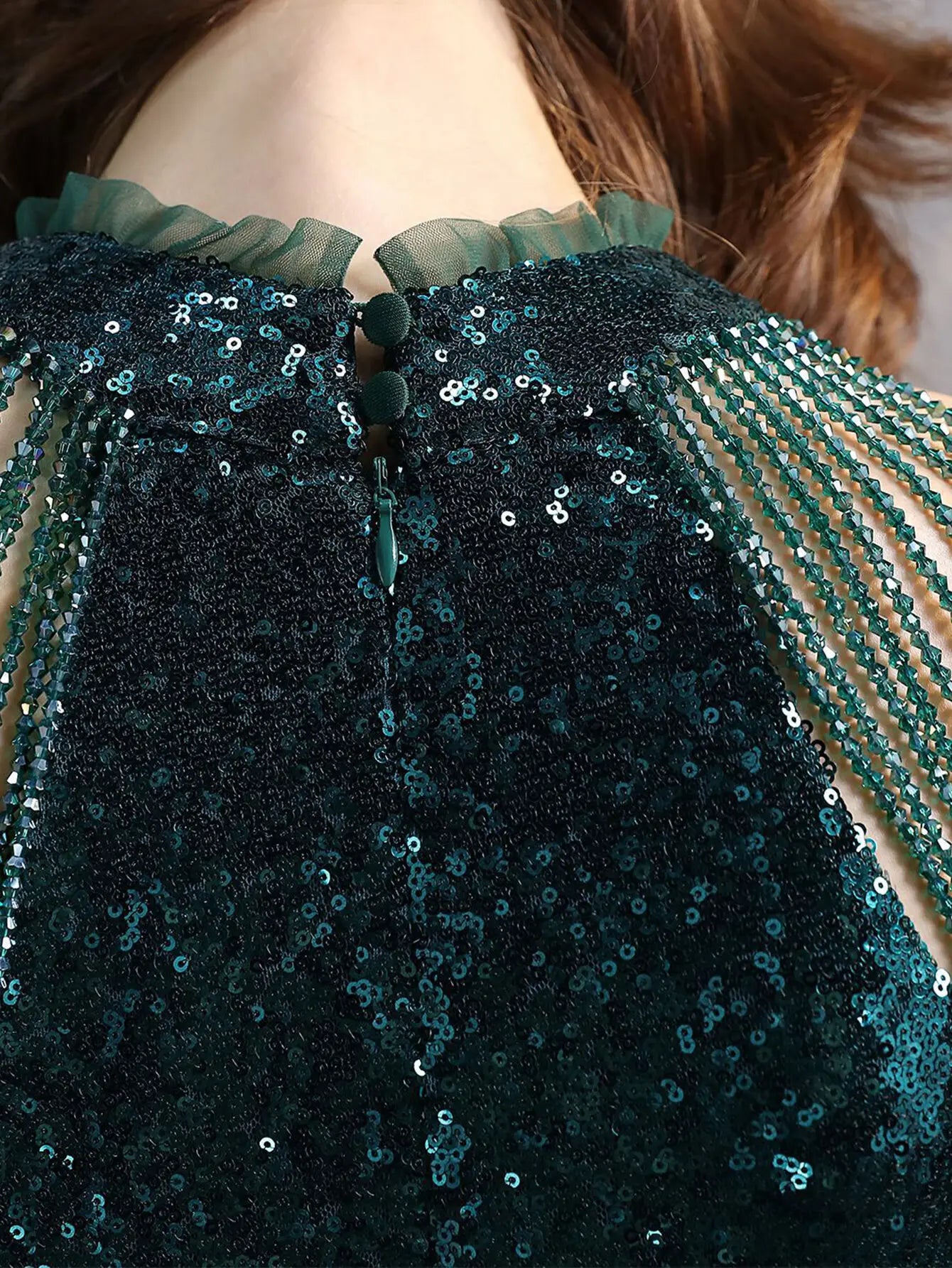 Elegant Sequin Medium Stretch Birthday Prom Long Maxi Dress
