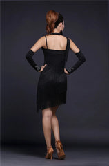 Elegant Sequins Cha Cha Tango Bollywood Dancing Skirt Stage Performance Latin Dance Mini Dresses