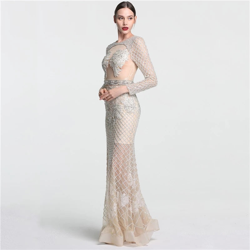 Elegant Mermaid Tulle Evening Party Dress