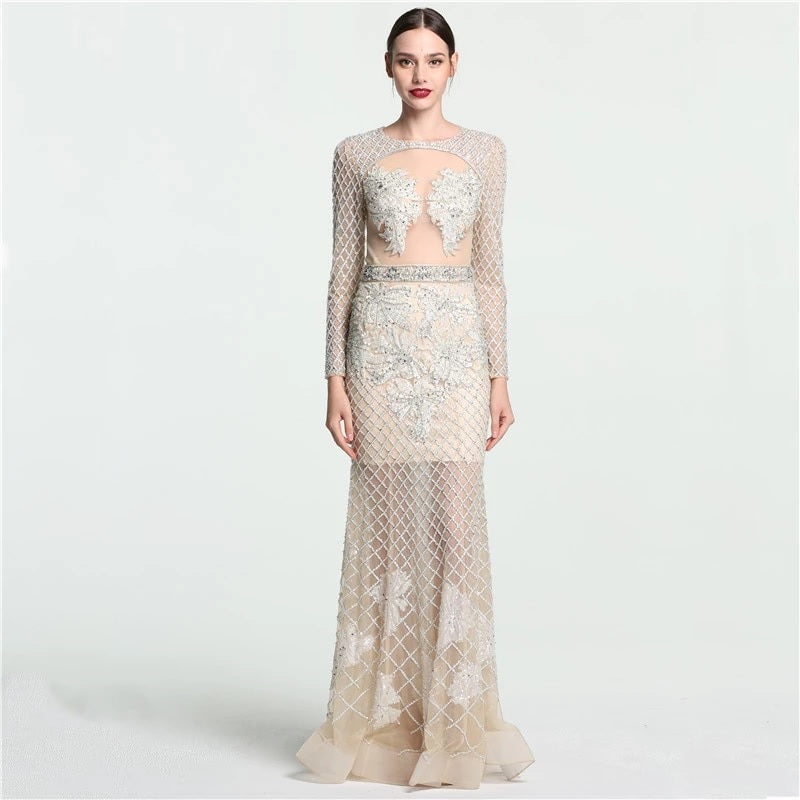Elegant Mermaid Tulle Evening Party Dress