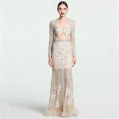 Elegant Mermaid Tulle Evening Party Dress