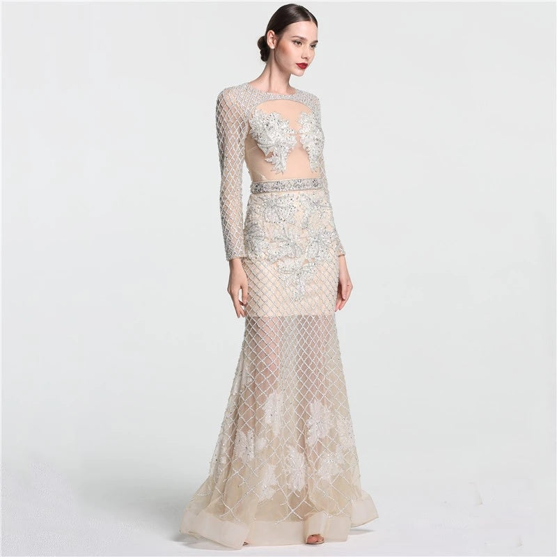 Elegant Mermaid Tulle Evening Party Dress