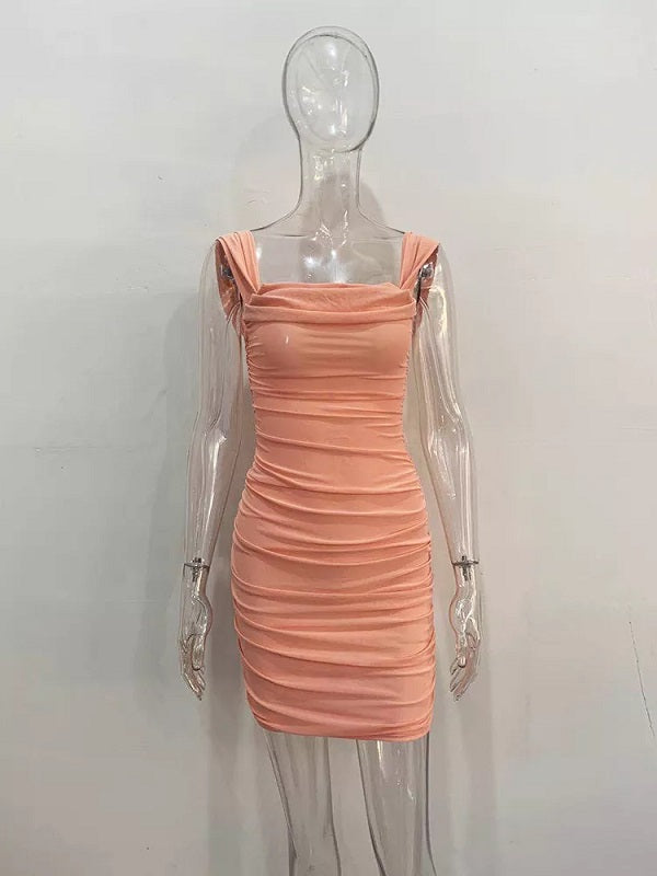 Elegant Strapless Mesh High Waist Dress