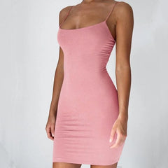 Elegant Sheath Spaghetti Strap Club Party High Street Bodycon Mini Dress