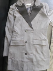 Elegant Sheath Turn-Down Collar Office Style Patchwork Suit Blazer Dress