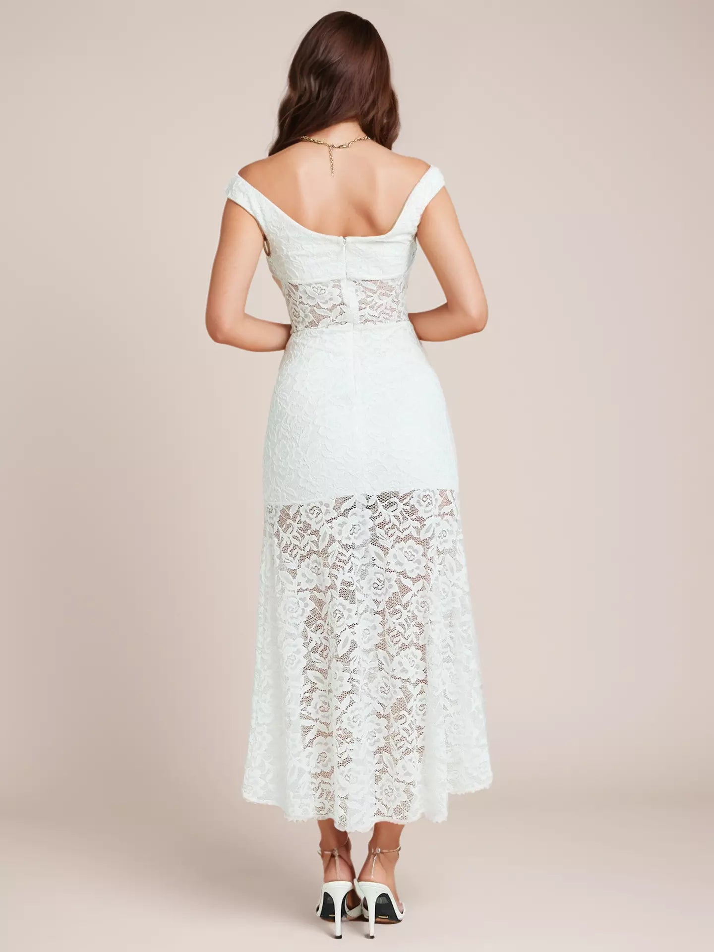 Elegant Sheer Lace Sleeveless Maxi Dress With High Slit