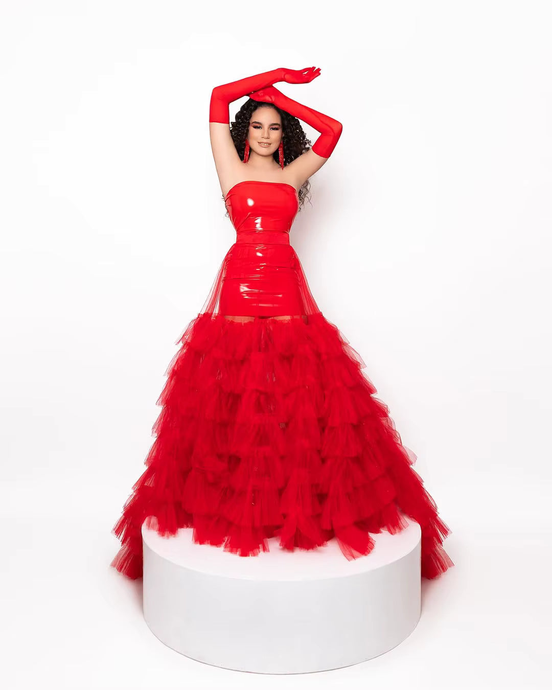 Elegant Sheer Layered Tulle Overskirt A-LINE Detachable Train Wedding Maxi Dress