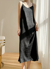 Elegant Silk Sleeveless Loose Long Nightie Home Slip Dress