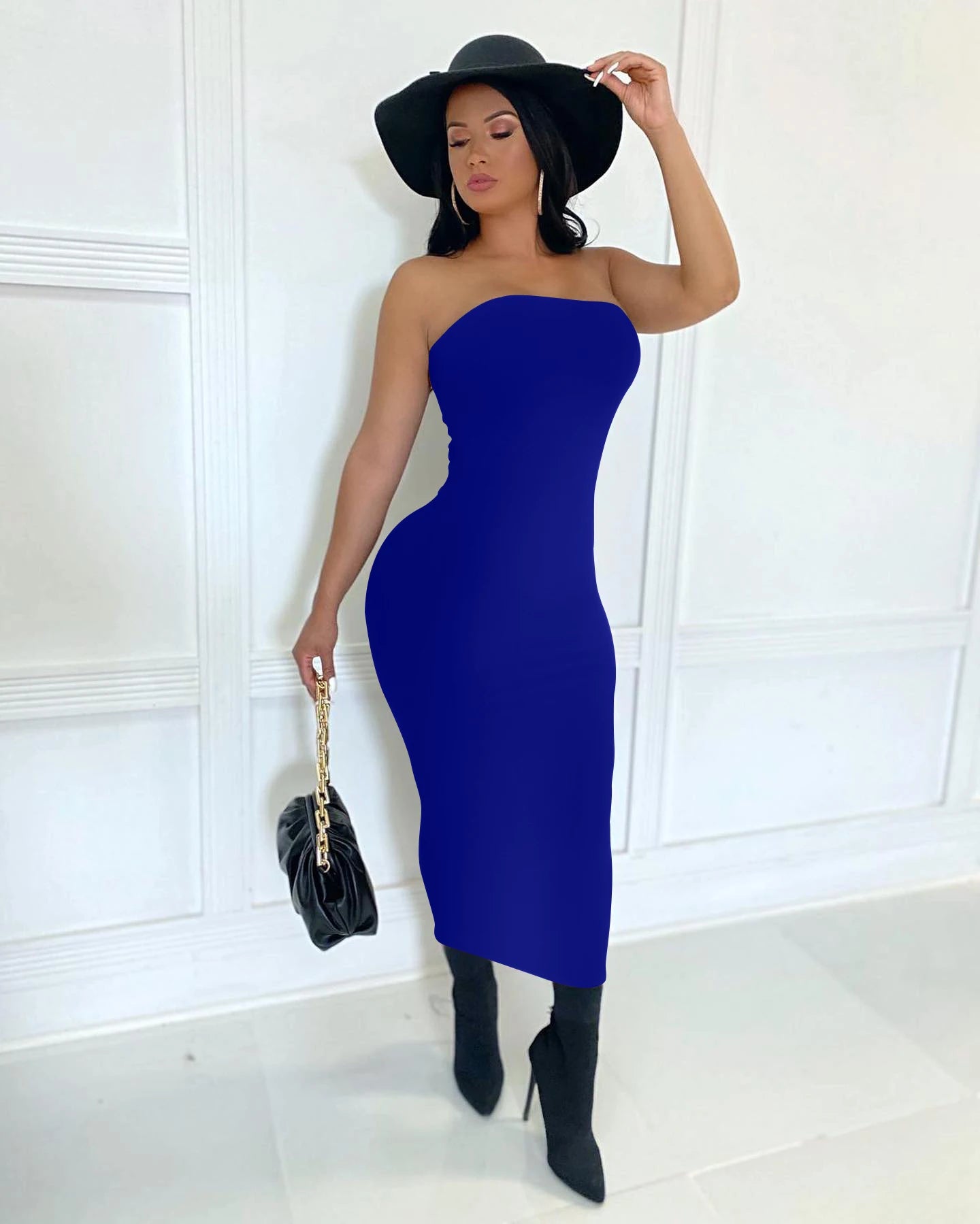 Elegant Sleeveless Chest Wrapped Long Beach Style Bodycon Dress