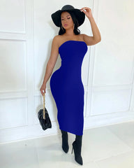 Elegant Sleeveless Chest Wrapped Long Beach Style Bodycon Dress
