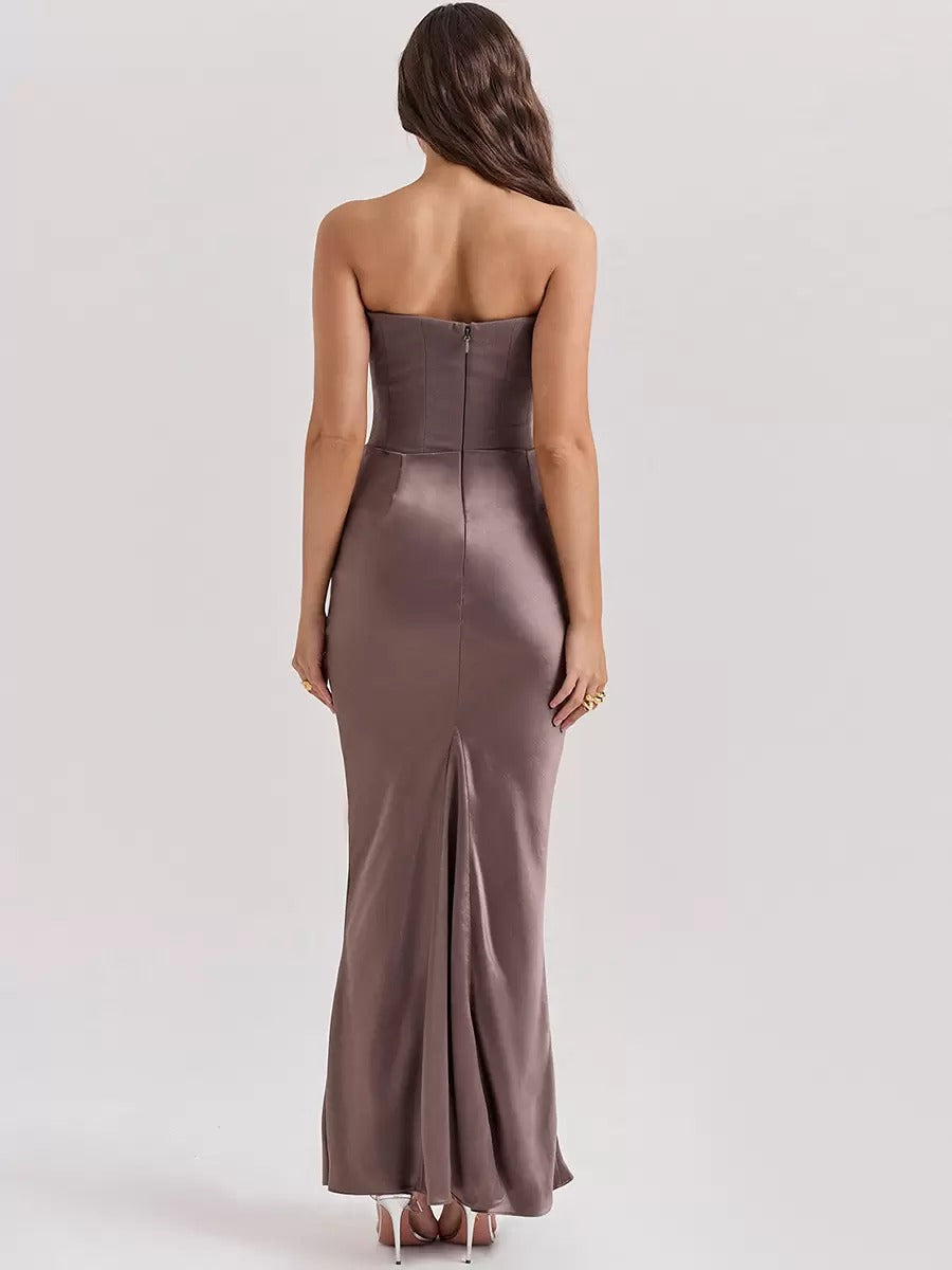 Elegant Sleeveless Pleated Chic Strapless Irregular Bodycon Dress