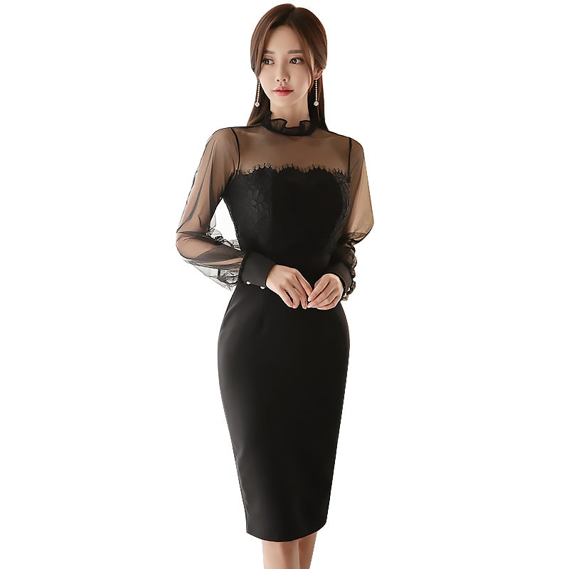 Elegant Beading Sheath Vestidos Bodycon Slim Party Dress