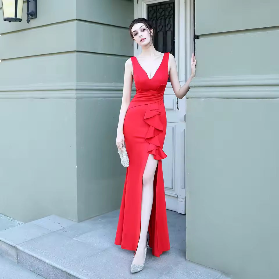 Elegant Soft Formal Long Wedding Guest Maxi Dress