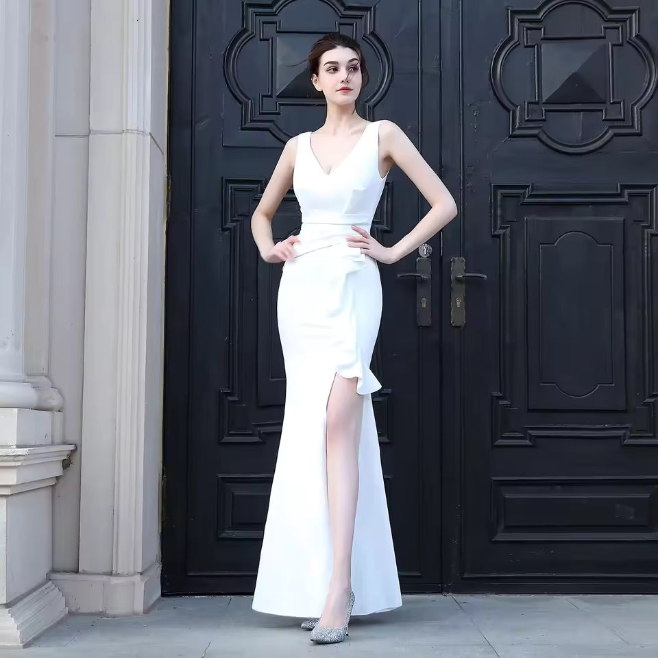 Elegant Soft Formal Long Wedding Guest Maxi Dress