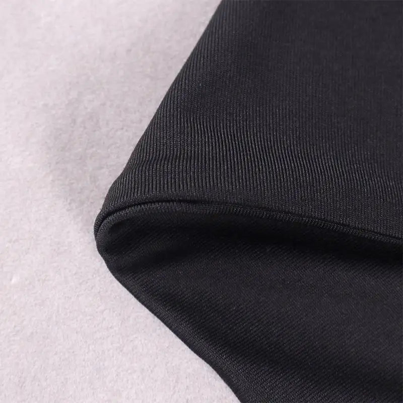 Elegant Solid Hollow O-Neck Long Sleeve Party Club Skinny Mini Dress