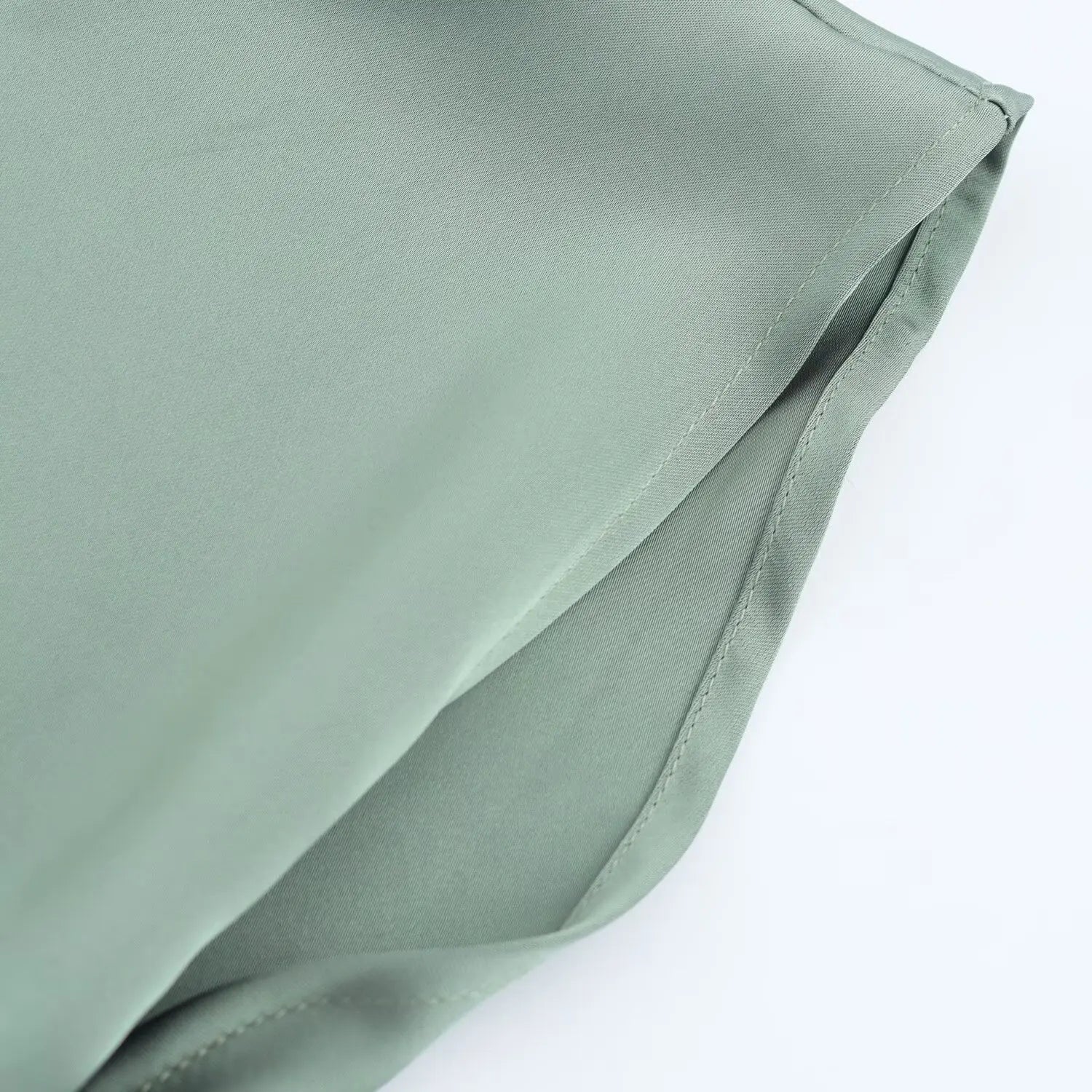 Elegant Solid Satin Zipper Synthetic fiber V Neck Short Sleeve Midi Dress