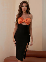 Elegant Spaghetti Strap Diamonds Party Dress