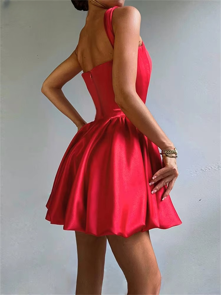 Elegant Spaghetti Strap Evening Party Corset Mini Dress