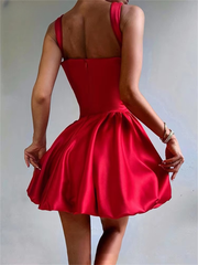 Elegant Spaghetti Strap Evening Party Corset Mini Dress