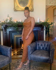 Elegant Spaghetti Strap Sleeveless Backless Zipper Corset Ruched Maxi Dress
