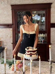 Elegant Spaghetti Straps Pleated Sleeveless Slim A-line Mini Dress