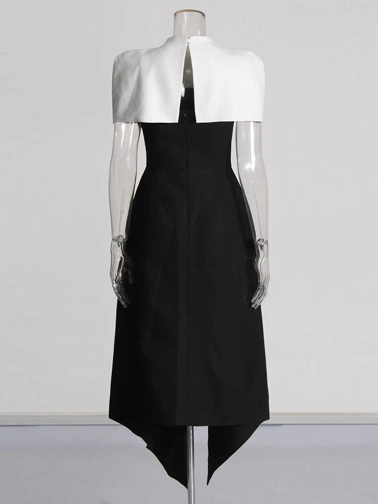 Elegant Square Collar Sleeveless High Waist Pleated Evening Dresses