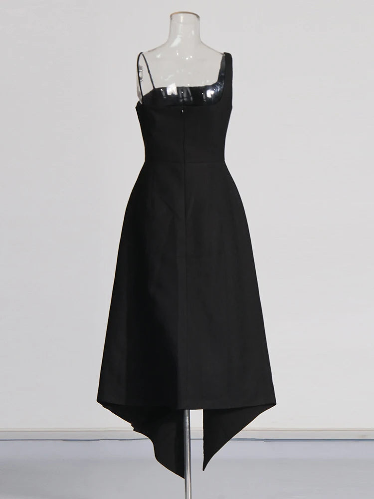 Elegant Square Collar Sleeveless High Waist Pleated Evening Dresses