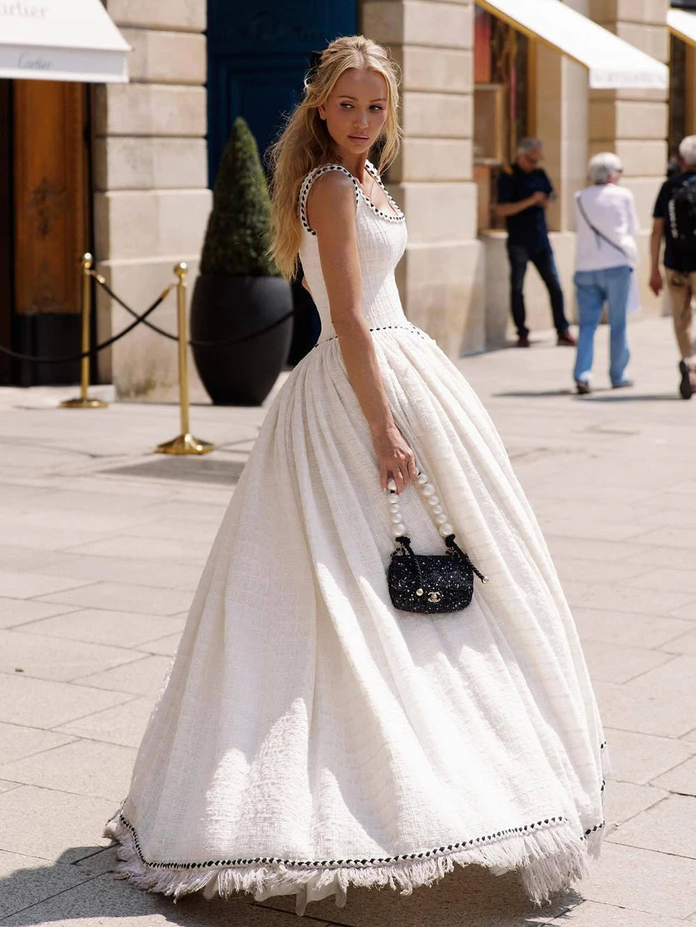Elegant Square Collar Sleeveless Patchwork Zipper Evening Prom Maxi Dresses